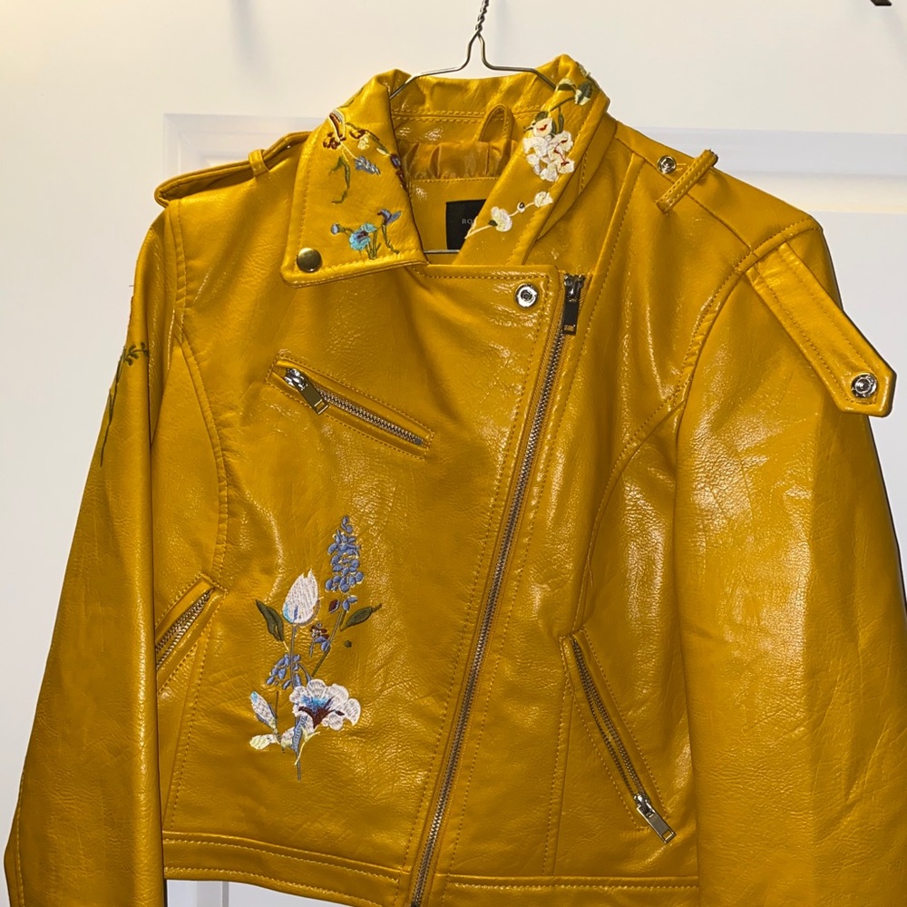 Mustard yellow leather jacket